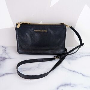Michael Kors Genuine Leather Pebbled Bedford Gusset Crossbody